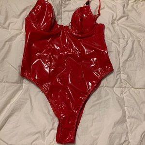 Red PVC Lasenza Bodysuit